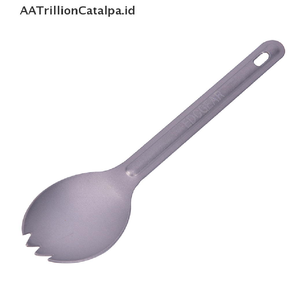 Aa Sendok Garpu Spork Gagang Panjang Bahan Titanium Untuk Outdoor