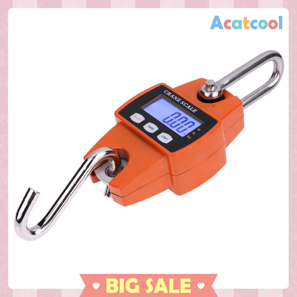 Mini Crane Scale Portable LCD Digital Electronic Hook Hanging Weight 300kg