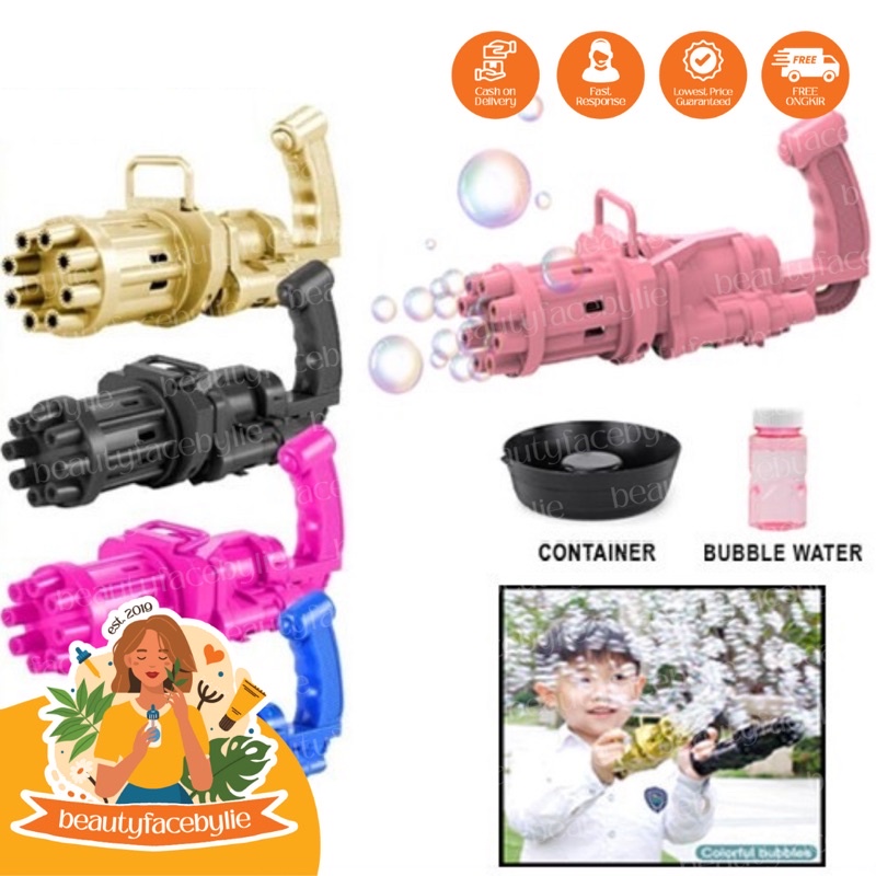 Bubble Gun Mainan Anak Gatling Electric Tembakan Pistol Balon Gelembung Busa Sabun Blower Machine