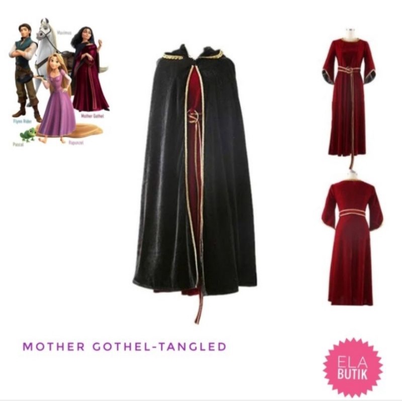 Kostum mother gothel-dewasa-kostum rapunzel-tangled-kostum hallowen