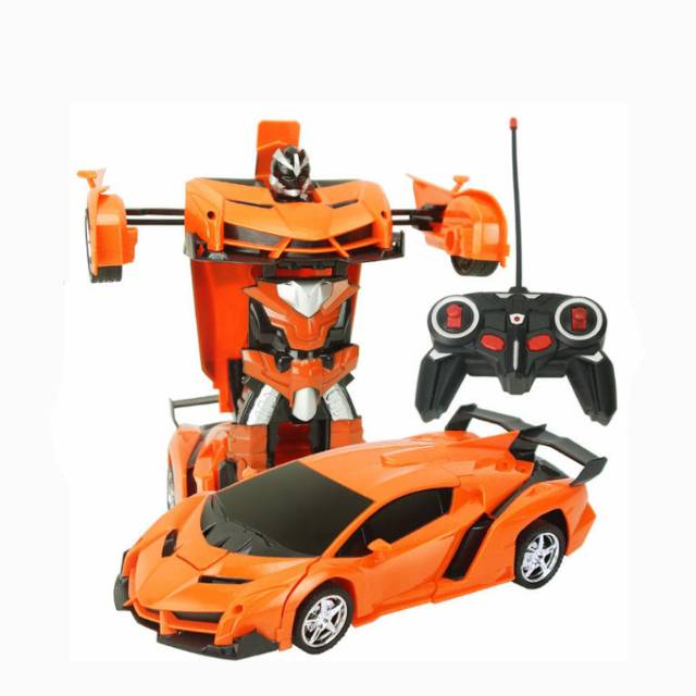 RC Remote Control Car Mobil Remot Kontrol Lamborghini TRANSFORMER BESAR Orange
