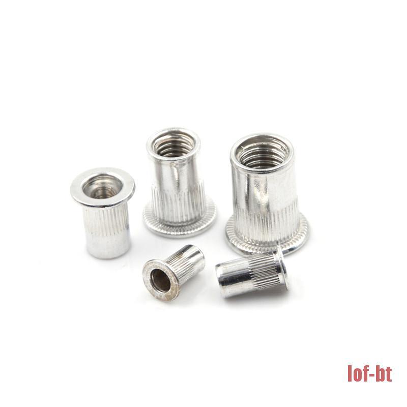 Lof-bt 20pcs Kancing Rivet Kepala Flat Bahan Aluminum Alloy