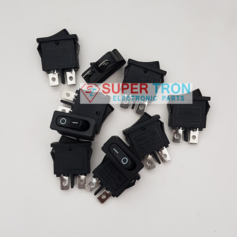 Saklar Gepeng Kecil 2 Pin Tanpa Lampu Flat Rocker Switch On Off Pipih
