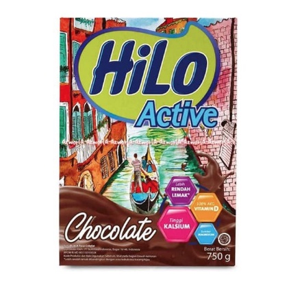 HILO Active Coklat 750gr Hi-lo Active Cokelat Susu Kalsium Tulang Untuk Remaja Hilo Aktif Susu Rasa Cokelat 750 gr