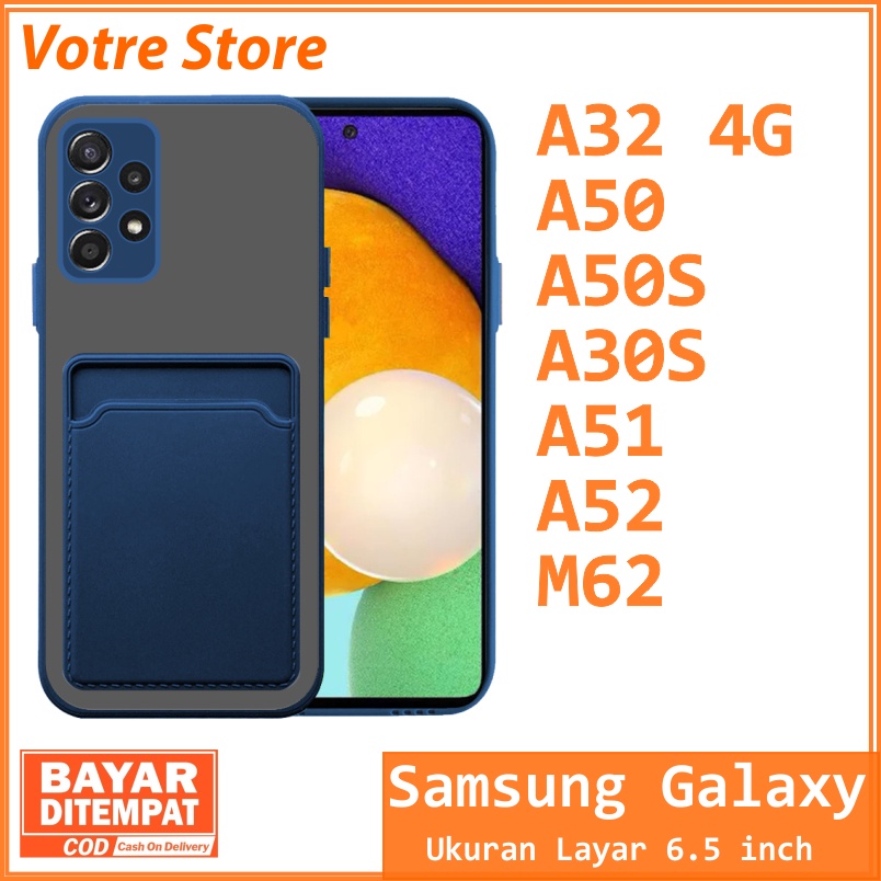 Case Card Slot SAMSUNG A32 4G A50 A50S A30S A51 A52 M62 Casing Slilicon Frosted Dove Case