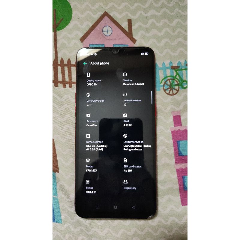Oppo F9 4/64 bekas pemakaian