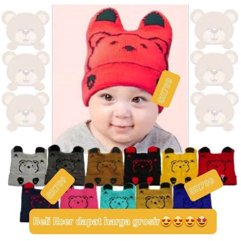 Kupluk anak Karakter Bear/ beanie hat caracter bear