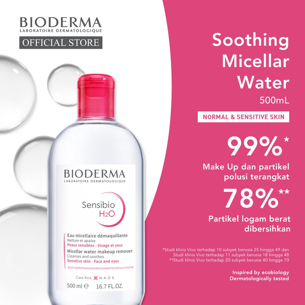 Bioderma Sensibio H2O 500 ml – Micellar Water untuk Semua Jenis Kulit / Kulit Sensitif