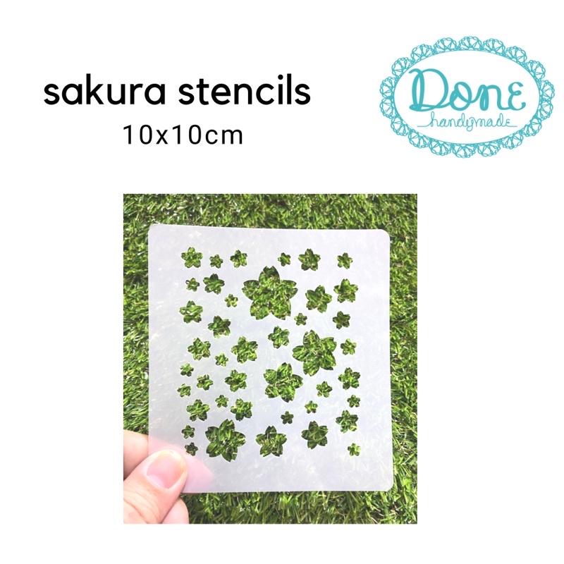 Texture sheet lembar motif sakura cherry clay dinding kain fondant stencils stencil scrapbooking donehandymade done handymade jual bahan kerajinan tangan