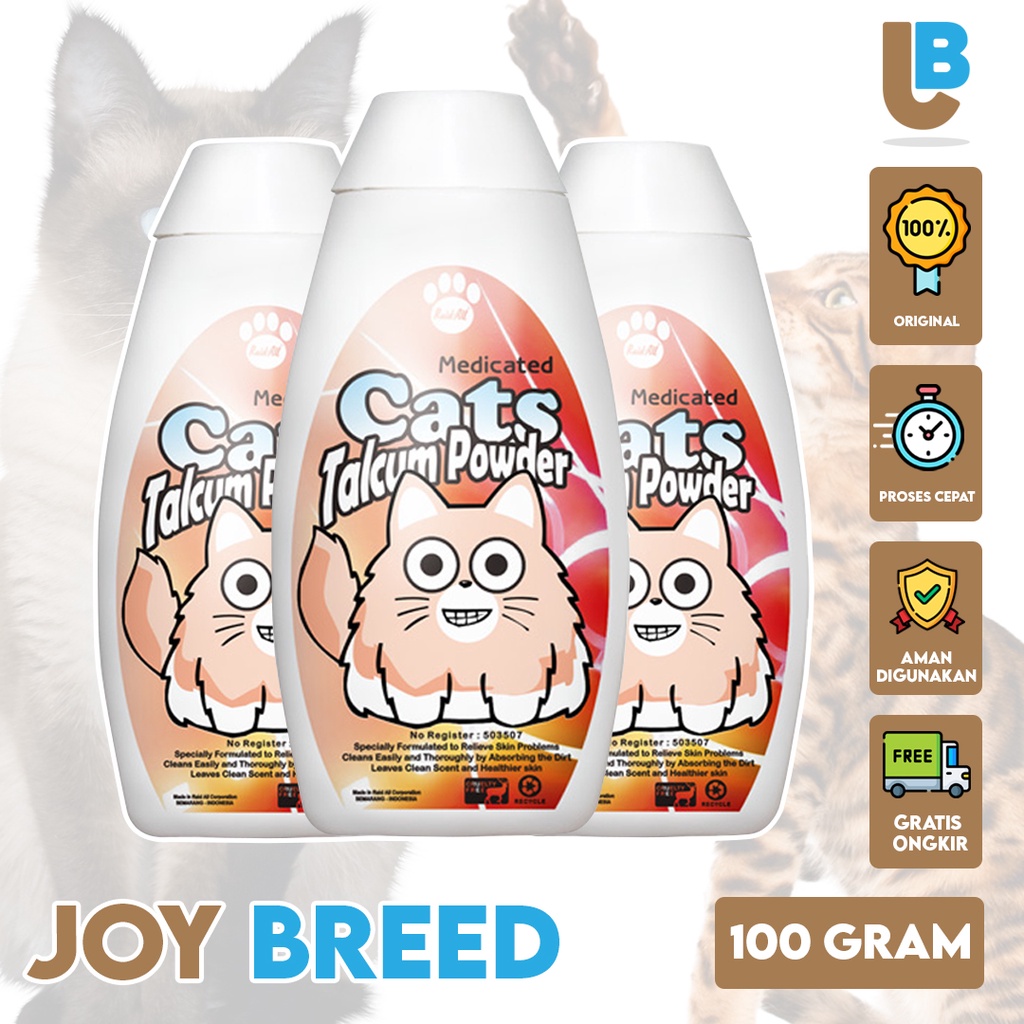 BEDAK KUCING ANTI JAMUR RAID ALL MEDICATED TALCUM POWDER 100 GRAM | JOY BREED OFFICIAL