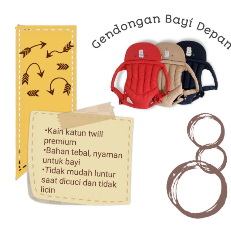 Gendongan baby / Gendongan depan bordir / gendongan bayi termurah