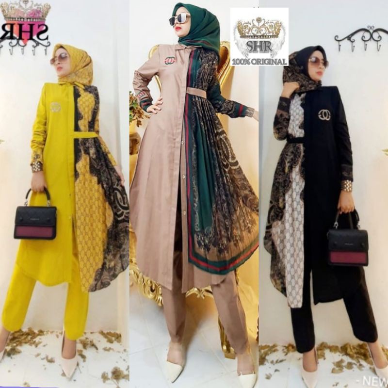 NEW READY//SHR SET CELANA TUNIK LAYER GC