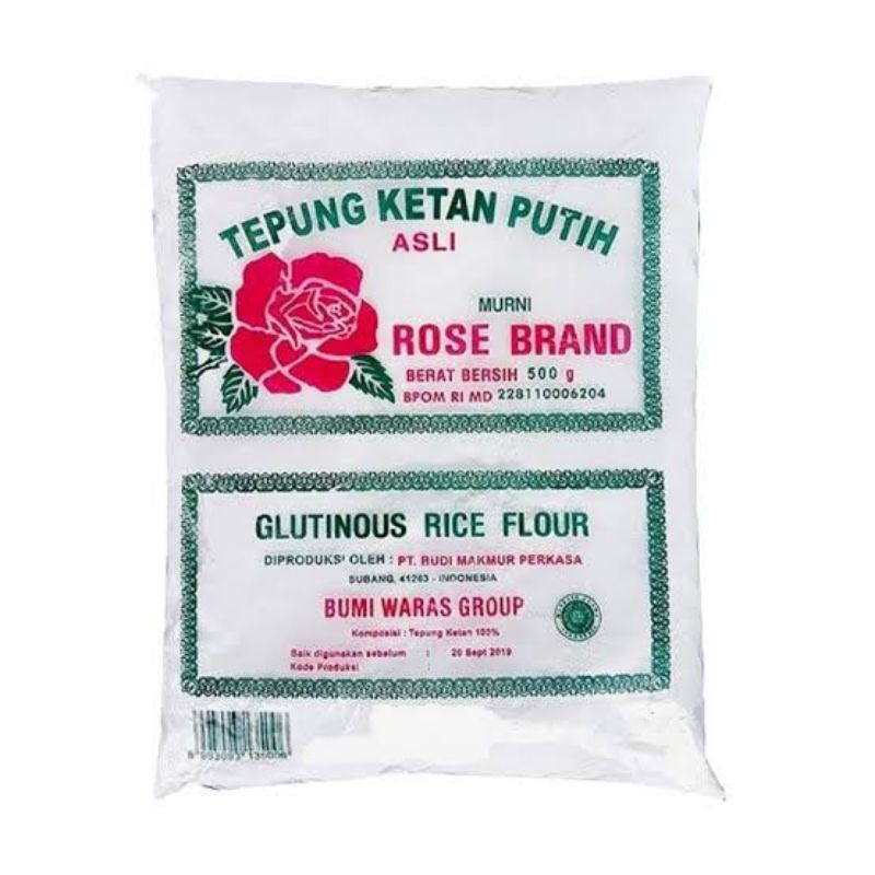 

tepung ketan Putih rosebrand 500gr, (Glutinous rice flour)