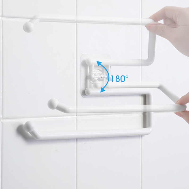 Wall Mount Nail-Free Self-adhesive Towel Holder/Multifunction Tissue Storage Hanger For Kitchen And Bathroom