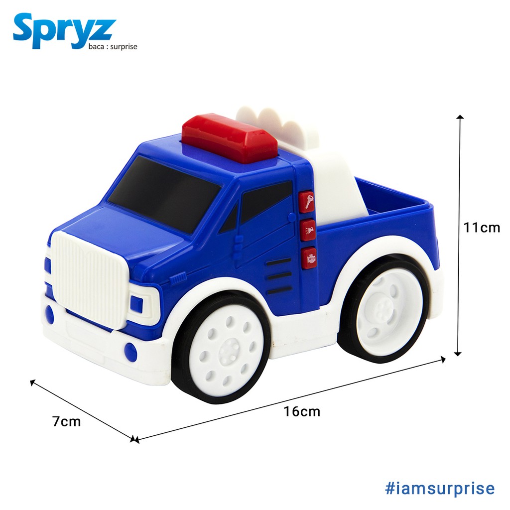 Spryz Press &amp; Go Skala 1:24 Mainan  Mobil Listrik dengan Lampu &amp; Suara