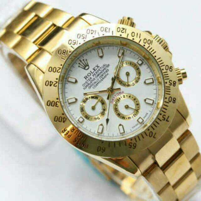 Jam Tangan Pria Elegant Exclusive Rolex Italy Autometic Premium Watch Sport Gold