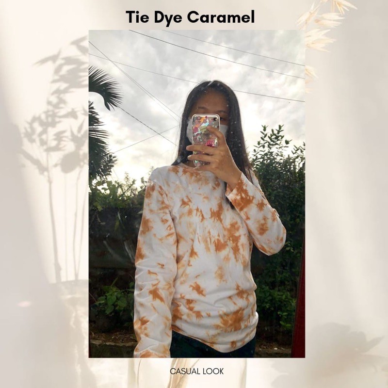 KAOS TIE DYE / TIE DYE CARAMEL / TIE DYE T SHIRT / TIE DYE LENGAN PENDEK & PANJANG / TIE DYE KATUN