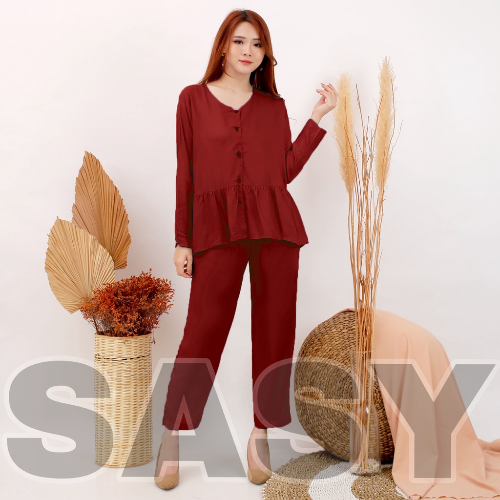 SETELAN WANITA TERBARU / SETELAN WANITA KEKINIAN / SETELAN WANITA LENGAN PANJANG / BAJU ONE SET WANITA  / SET WANITA PREMIUM / SETELAN KOREAN STYLE WANITA / DAILY HOME WEAR ONE SET / PIYAMA RAYON PAJAMAS RAYON SET BAJU WANITA VIRAL