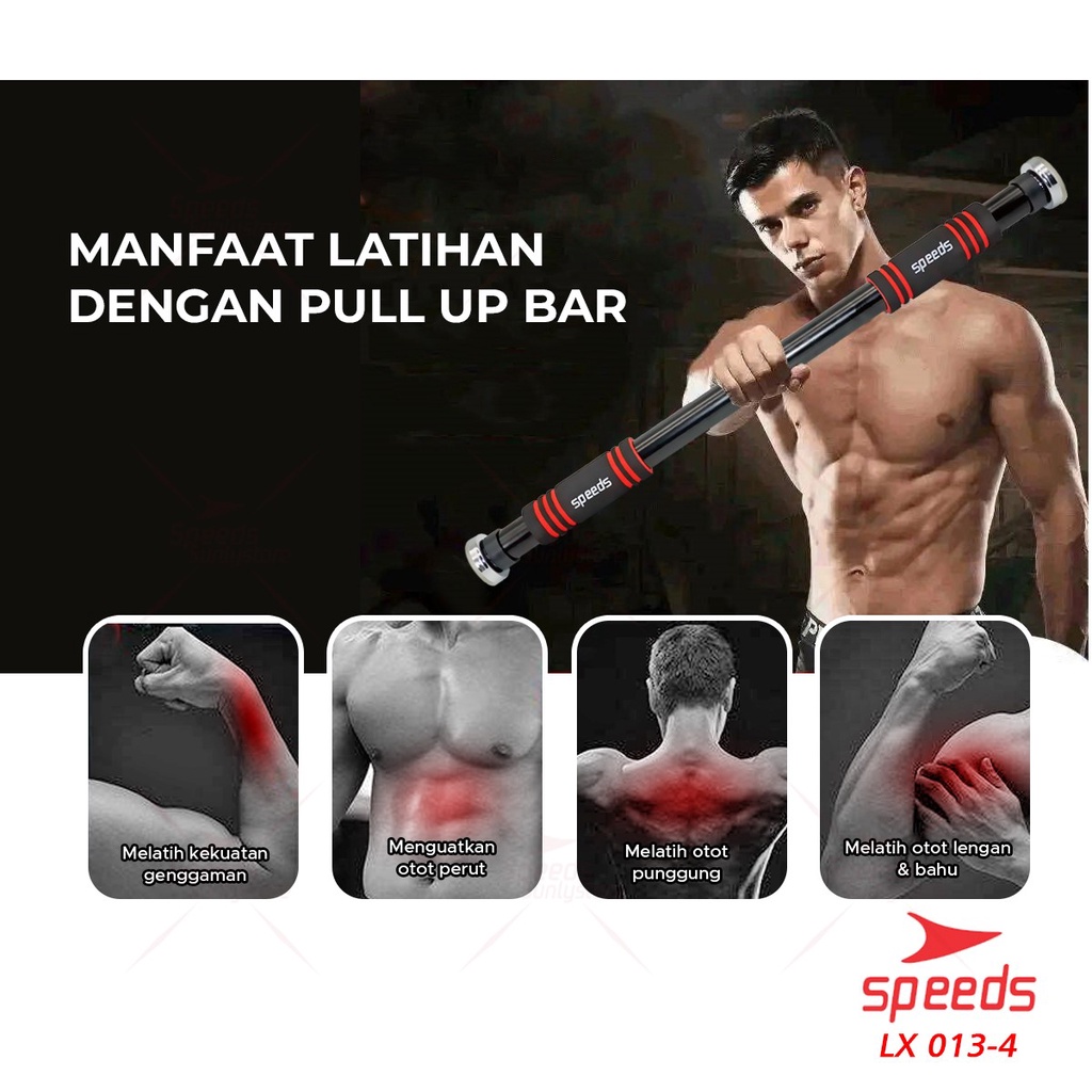 SPEEDS Pull Up Bar /Chin Up /Iron Gym /  Alat fitness doorway door Bar 013-4-3