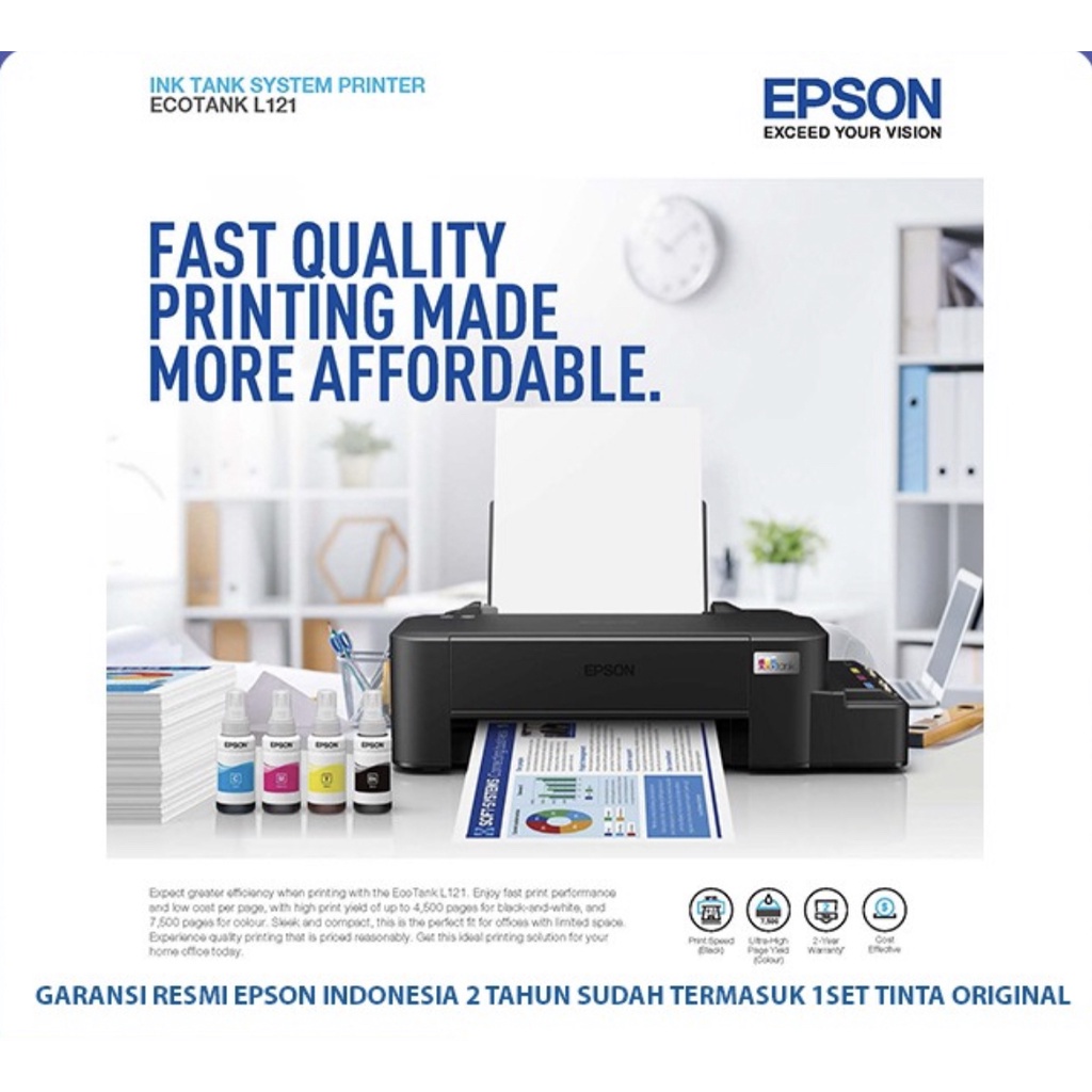 NEW PRINTER EPSON L121 (INFUS) RESMI PRINT INKJET PENGGANTI L120