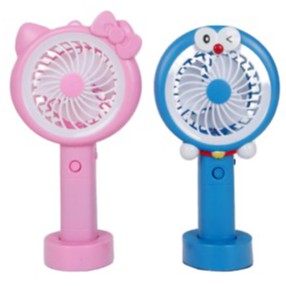 Kipas Mini Fan Karakter Portable With LED Light