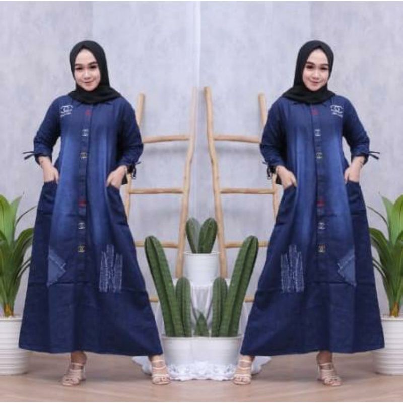 Gamis Jeans Wanita fashion muslim casual