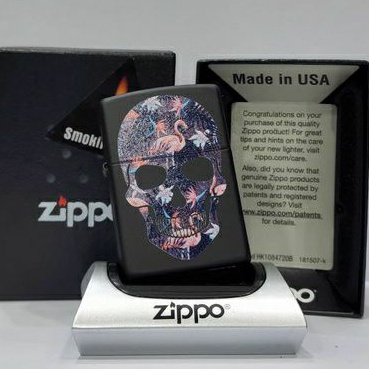 Original Zippo 49771 Flamingo Skull Design