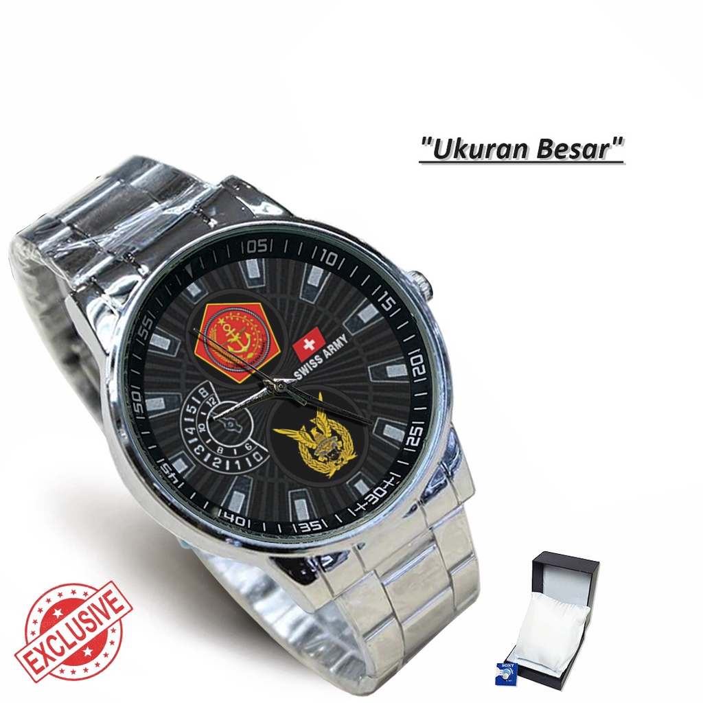 Jam Tangan Rantai Couple Logo MABES TNI - A.U (Amazing)