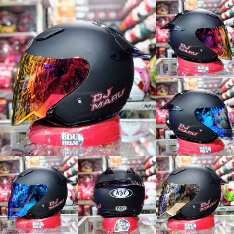 Jual Helm Kyt Dj Maru Solid Black Doff Paket Ganteng Original Shopee Indonesia