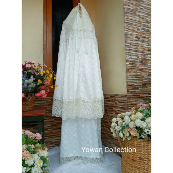 Mukena Dewasa Shireen Sutera Paris Jumbo Variasi Renda Bordir Premium Mewah