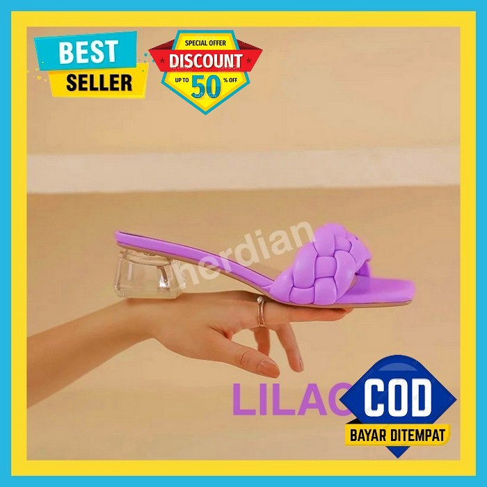 Emory Heidy #Ksemo3716 Sendal Hak Wanita Batam Sendal Heels Wanita Kek Yen Mcc 2 Lilac Sandal Heels