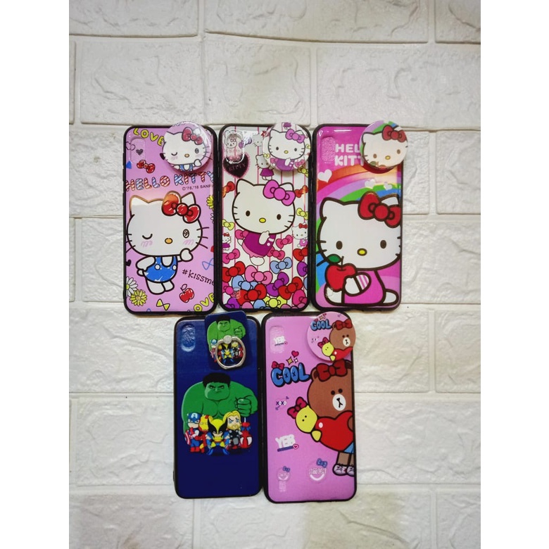 CASE POP SOKET SAMSUNG GALAXY M10 MOTIF KARTUN HELLO KITTY, COOL