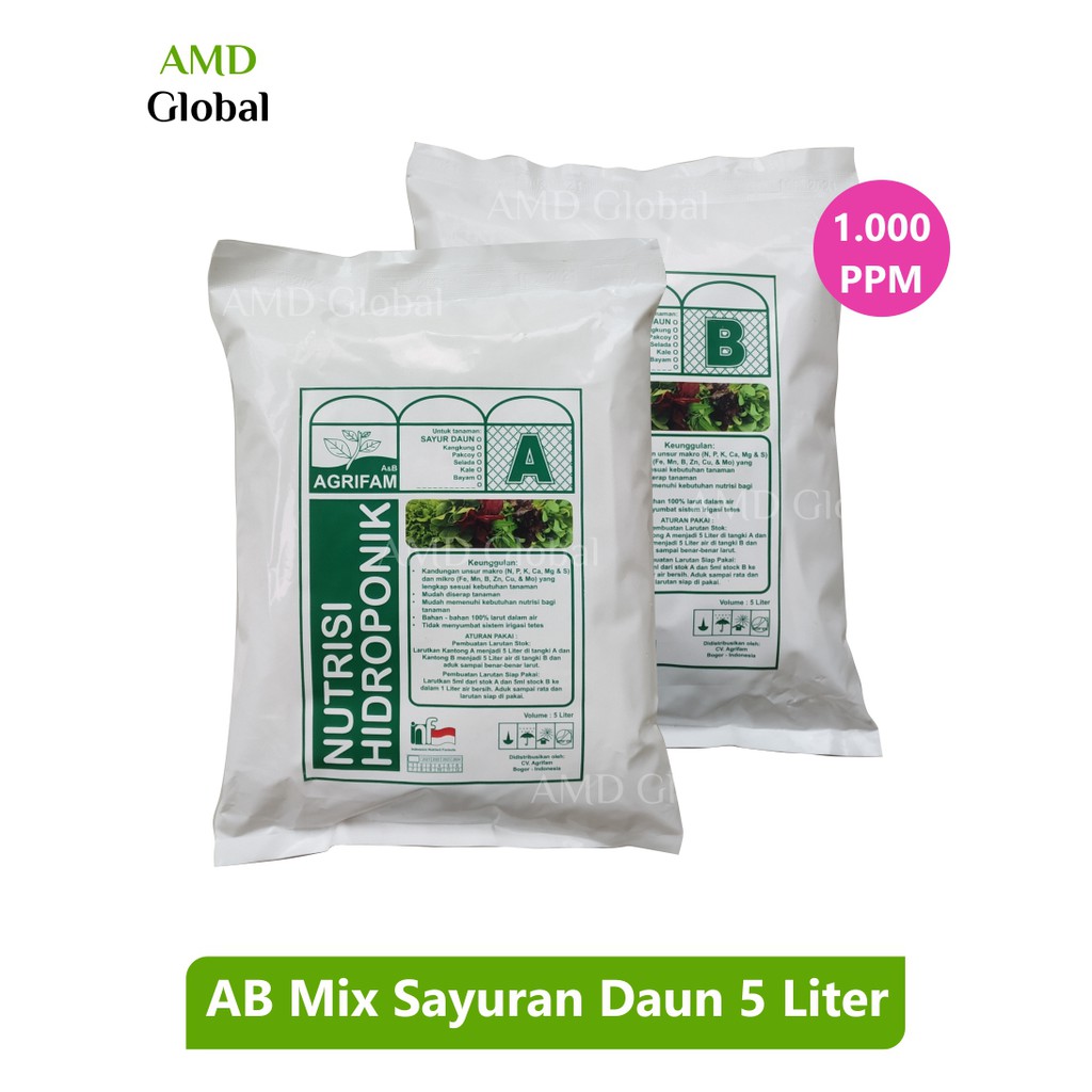 AB Mix Nutrisi Hidroponik Sayur Sayuran Daun 5 Liter