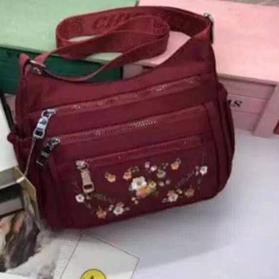 ℮ Tas Selempang wanita Chibao bordir bunga 7133 import ➵