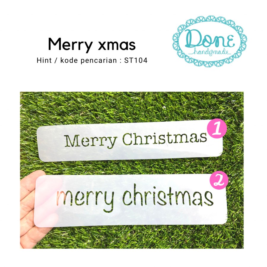 Stencil merry christmas scrapbooking decoupage hiasan natal st104