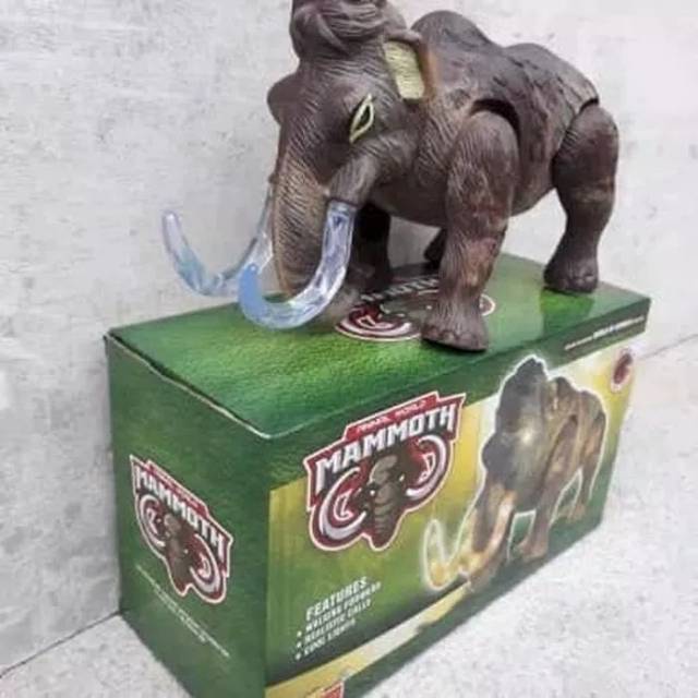 Mainan Anak Gajah Mammoth Berjalan Ada Lampu Dan Suara