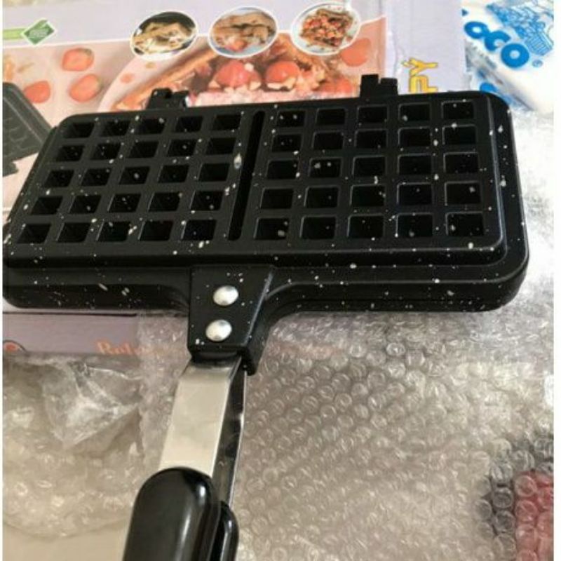 Waffle Maker Double Kotak / Cetakan Croffle / Cetakan Manual Waffle Mini / Double Waffle