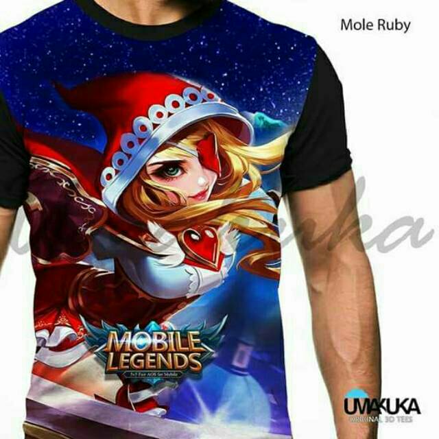 kaos 3D fullprint MOLE RUBBY