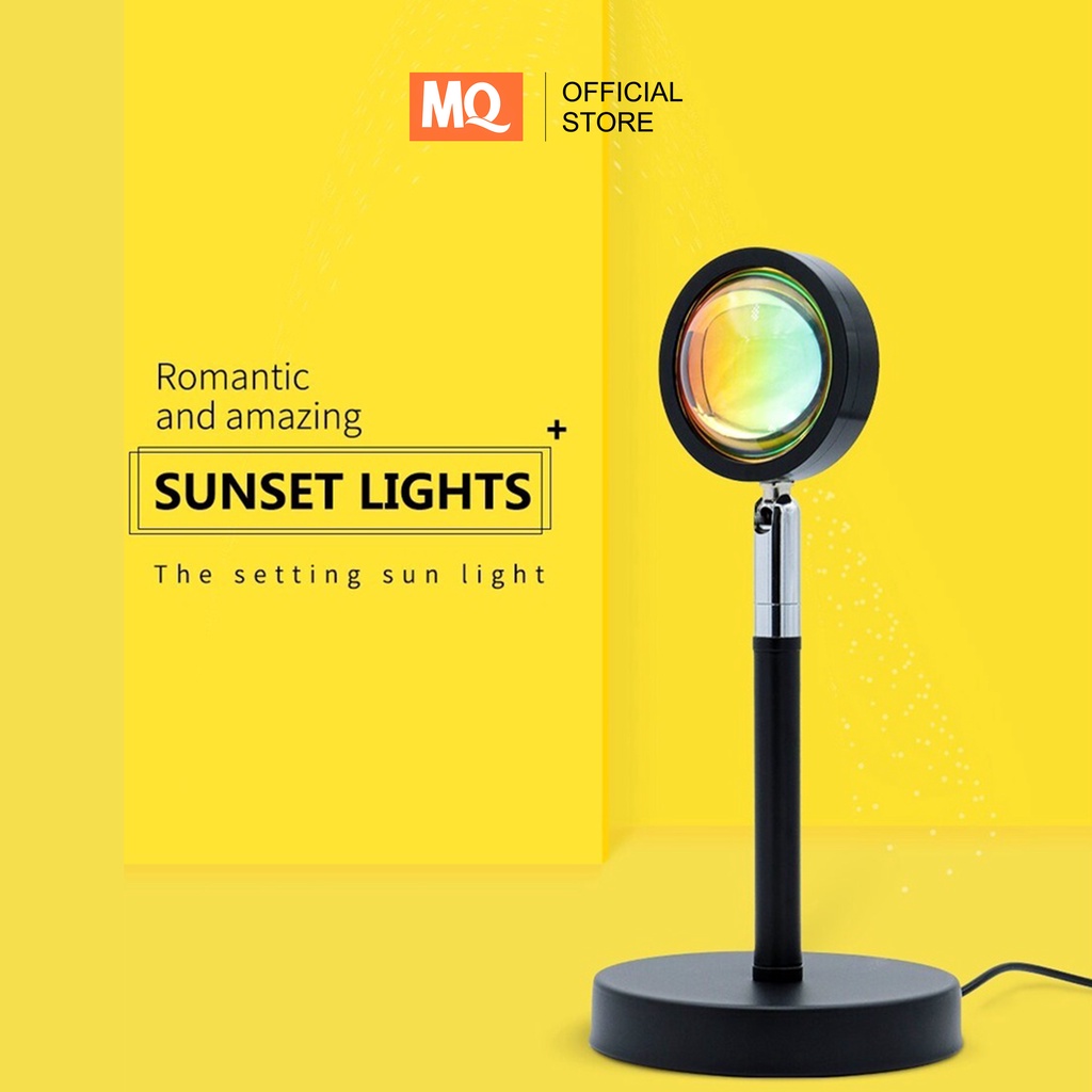 MQ sunset lamp Lampu Tidur Proyektor Led Motif Matahari Terbenam Warna Pelangi Kamar Tidur