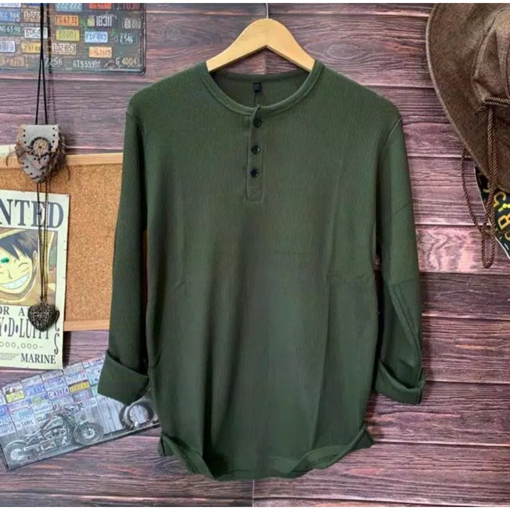 kaos polos lengan panjang warna hitam bahan katun beby terry motif terbaru untuk pria dan wanita