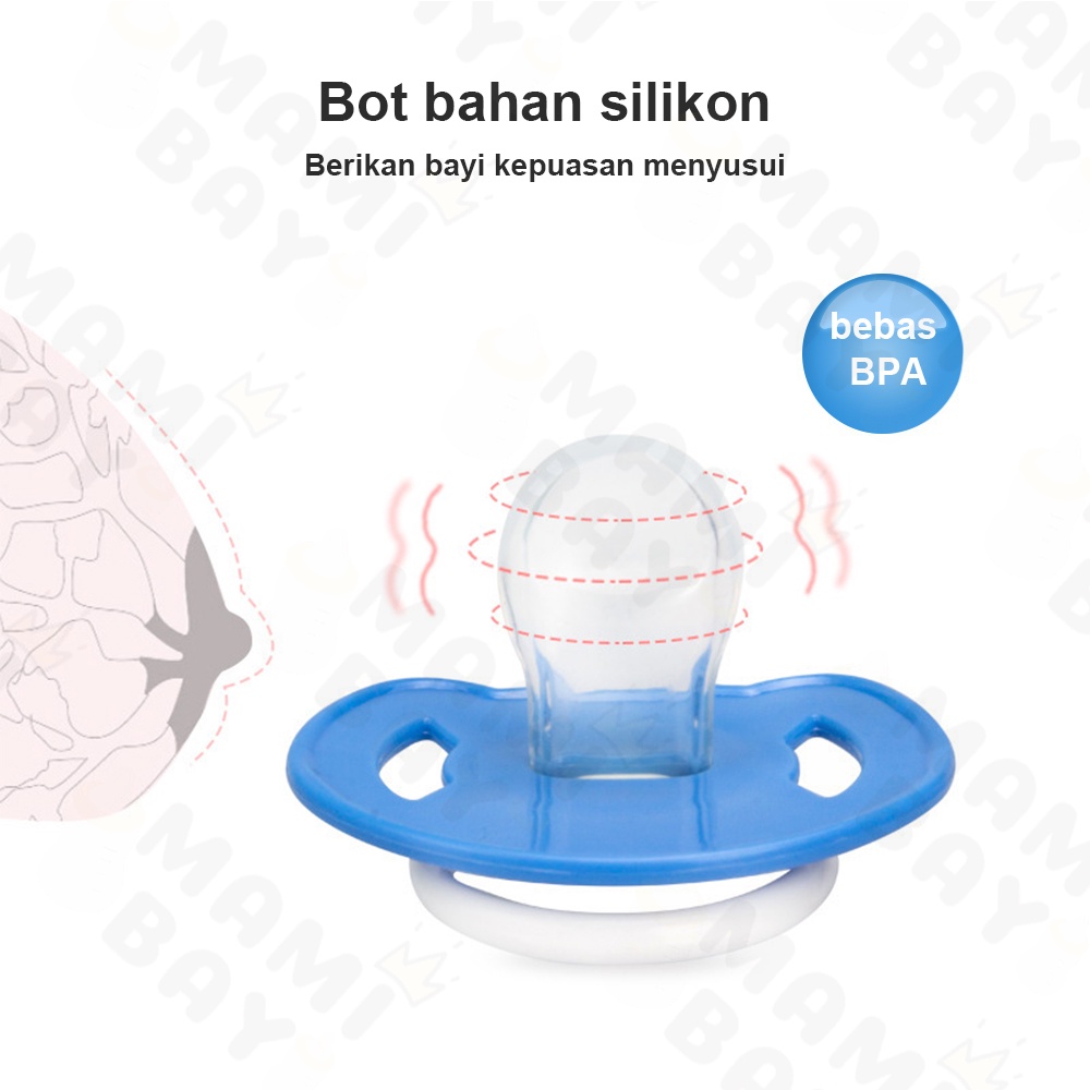 Mamibayi empeng bayi silikon lembut BPA Free kompeng bayi 0-18 bulan