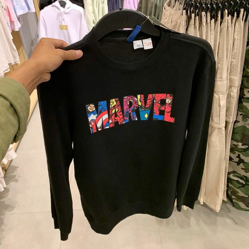 H*M  sweater marvel printed shirt/ Hnm crwneck  original