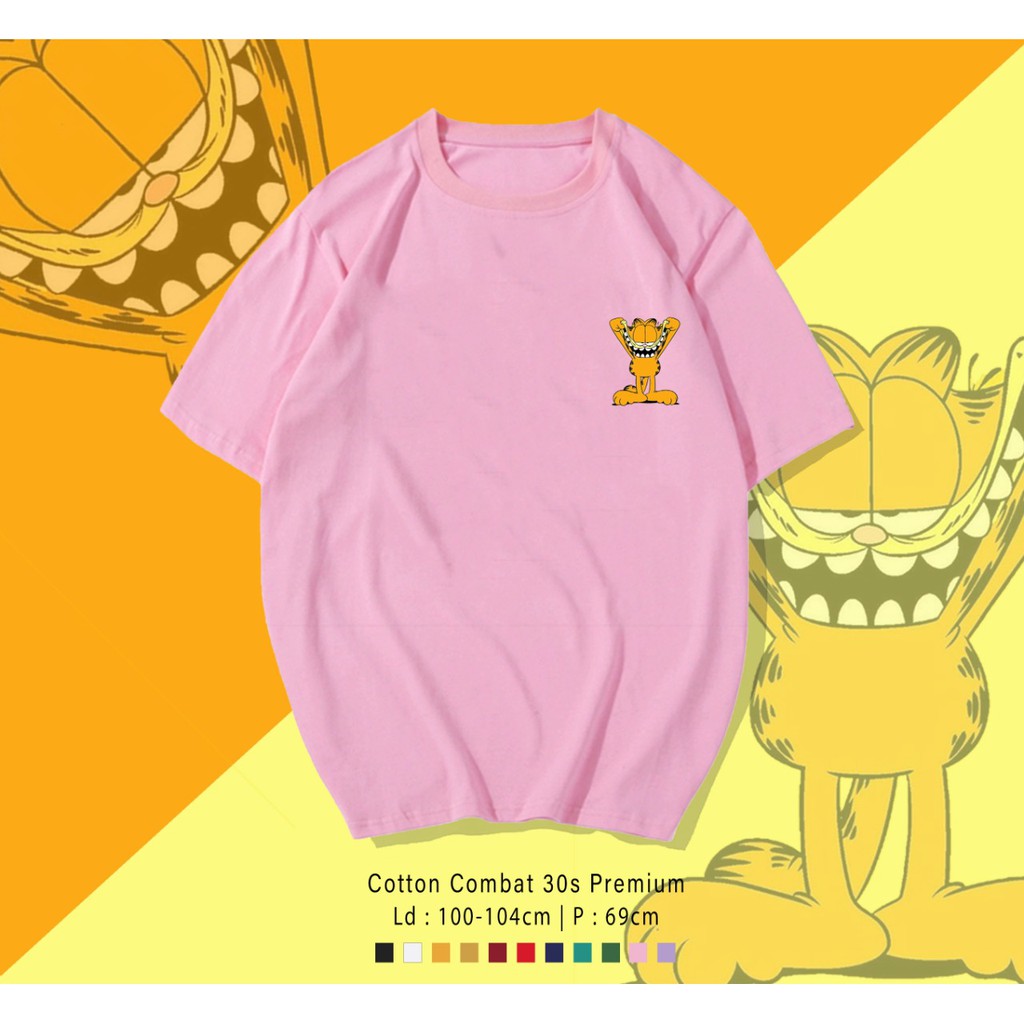 GARFIELD KUCING  / TERMURAH BAJU KAOS KATUN WANITA/ PRIA UNISEX LENGAN PENDEK / TUMBLR TEE