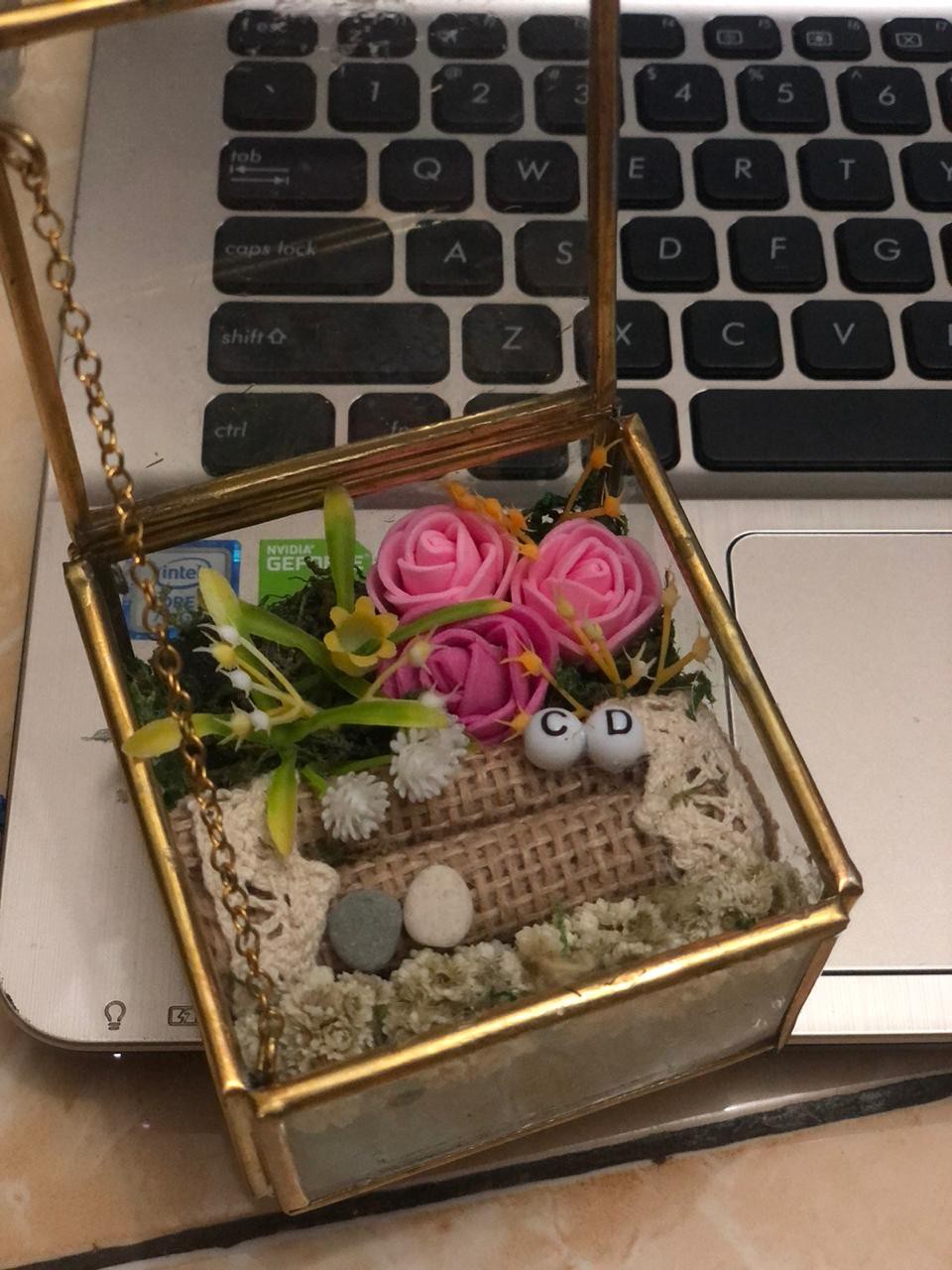 Kotak Cincin Terarium Ready Stock! Free Inisial