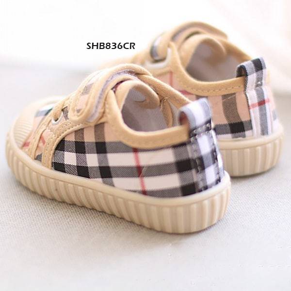 BEN SPT88 sepatu anak balita laki perempuan coklat motif burberi 1-3tahun import kid todder-1