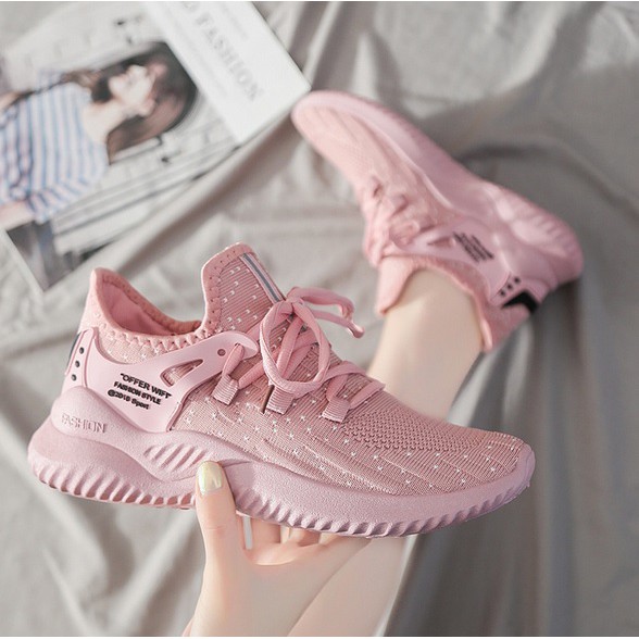 TBIG [COD] Sneakers Import Sepatu OFFER WIFI Sepatu Korea Style Sepatu Santai Wanita Fashion Bahan Rajut