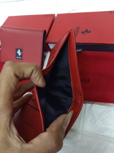 Dompet kartu Fer rari leather import quality