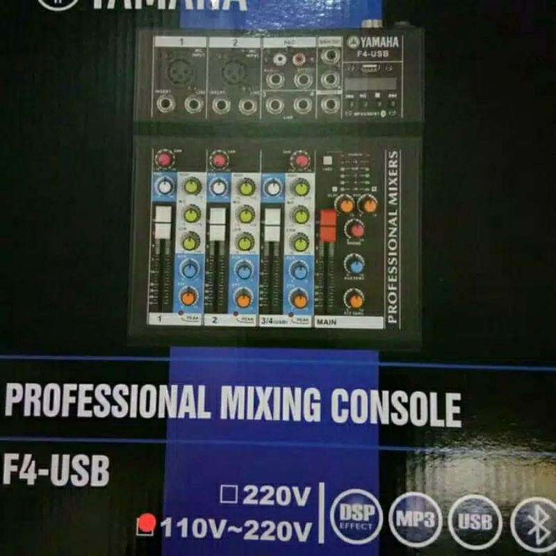 mixer audio yamaha f4 4channel usb bluetooth