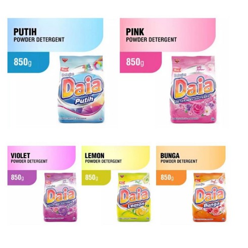 

Daia Detergent Bubuk + Softener 770g / Daia Putih Powder Detergent 850gr / violet 850 gram
