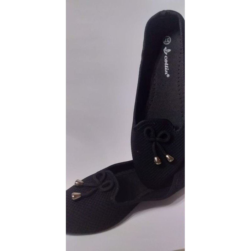 FLATSHOES HITAM SIZE 37 BAHAN KANVAS